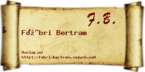 Fábri Bertram névjegykártya